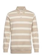 Striped Polo Sweatshirt L/S Beige Lindbergh