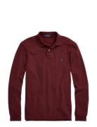 Slim Fit Mesh Long-Sleeve Polo Burgundy Polo Ralph Lauren