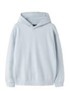 Nlnnizu Ls Bru Loose Sweat W. Hood Blue LMTD