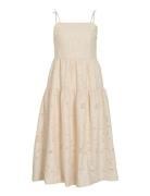 Vihelna Strap Midi Dress Cream Vila
