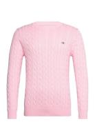 Cotton Cable C-Neck Pink GANT