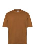 Slmlooseoscar Ss O-Neck Tee Noos Brown Selected