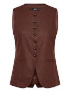 Wool-Blend Gilet With Buttons Brown Mango