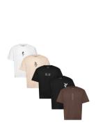 Jjwolfie Tee Ss Crew Neck 5Pk Mp Brown Jack & J S