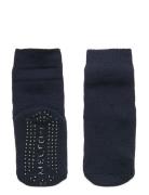 Cotton Socks - Anti-Slip Blue Melton