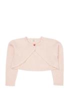 Lt. Knitted Bolero W. Heart Button Pink Copenhagen Colors