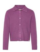 Kmgkayakatia Life Ls Collar Cardigan Knt Purple Kids Only