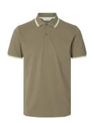 Slhslim-Atlas Sport Ss Polo Noos Khaki Selected