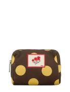 Maxi Polka Canvas Pouch Bag Brown Becksöndergaard