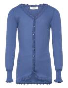 Rkbalta Modal Ls Lace Cardigan Blue Rosemunde Kids