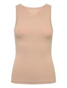 Women Bamboo Tank Top Rib Beige URBAN QUEST