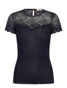 Rmwbea Ss O-Neck T-Shirt Navy RM By Rosemunde