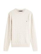 Classic Cotton Cable Crew Neck Cream Tommy Hilfiger