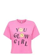 Kogannbel-Smile Life Ss Tee Ot Jrs Pink Kids Only