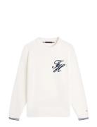 Chunky Cotton Crew Neck Cream Tommy Hilfiger