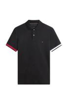 Rwb Cuff Liquid Cotton Slim Polo Black Tommy Hilfiger