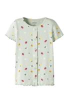 Nmfvemia Aop Ss Slim Top Green Name It