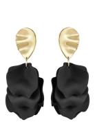 Paloma Earring Black/Gold Gold Bud To Rose