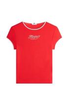Tilt Graphic Slim C-Nk Ss Tee Red Tommy Hilfiger