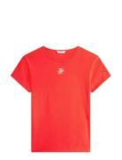 Th Script Slim Ss Tee Red Tommy Hilfiger