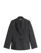 Wool Blend Check Waisted Blazer Grey Tommy Hilfiger