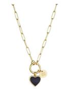 Noble Heart Necklace Black/Gold Gold Bud To Rose