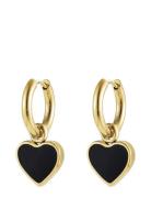Noble Heart Earring Black/Gold Gold Bud To Rose