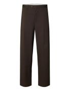 Slh260-Wide Leg Axel Jari Pant Brown Selected