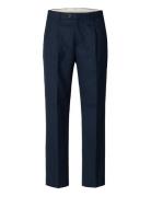 Slh196-Straight Otto Leo Wool Blnd Pant Navy Selected