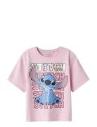 Nkfnyri Stitch Ss Nreg Top Box Lnoos Wdi Pink Name It