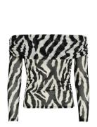 Vileia L/S Off Shoulder Top Patterned Vila