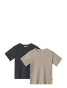 2 Rib T-Shirt S/S Fabian Grey Wheat