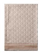 Emblem Aop Jacquard Square Scarf Beige Calvin Klein