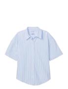 Relaxed Poplin Ss Shirt Blue Calvin Klein