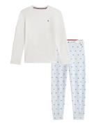 Ls Cuffed Pj Set White Tommy Hilfiger