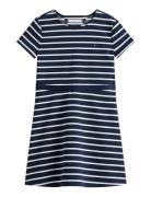 Essential Punto Skater Dress Ss Navy Tommy Hilfiger