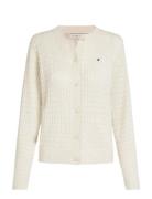 Co Cable Fine Gg Ls C-Nk Cardi Cream Tommy Hilfiger