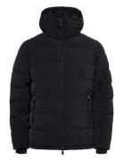 Hooded Puffer Jacket Black Oscar Jacobson