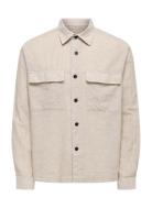 Onscaiden Ls Overshirt Linen Blend Beige ONLY & SONS