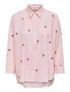 Onlnew Lina Grace L/S Cherry Shirt Wvn Pink ONLY