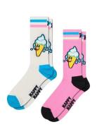 2-Pack Ice Cream Socks White Happy Socks