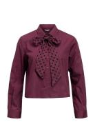 Objzane New Re L/S Bow Shirt E Aw Fair 2 Burgundy Object