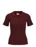 Jxhadley Tight Ss Polo Knit Noos Burgundy JJXX