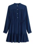 Fluid Jacquard Gathered Dress Navy Tommy Hilfiger