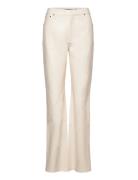 Textured Straight Pants Cream ROTATE