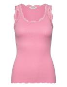 Rwbabette Sl U-Neck Long Lace Top Pink Rosemunde