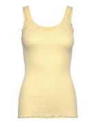 Silk Top W/ Lace Yellow Rosemunde