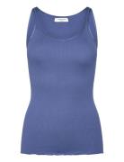 Silk Top W/ Elastic Band Blue Rosemunde