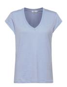 Cc Heart Basic V-Neck T-Shirt Blue Coster Copenhagen
