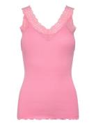Organic Top W/ Lace Pink Rosemunde